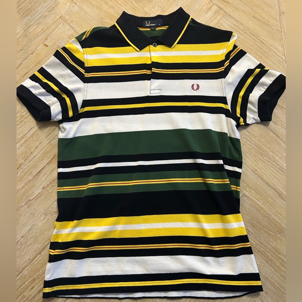 Fred Perry Striped Polo Medium